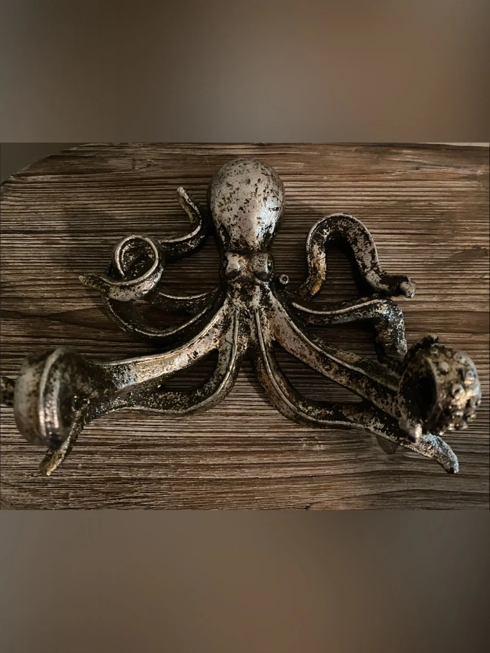 Rustic Silver Octopus Wall Hook - Home Wall Decor